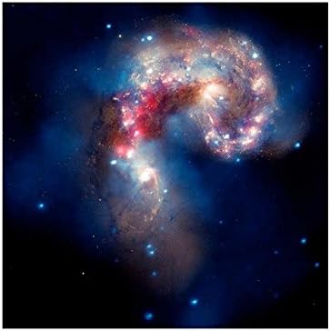 Alonline Art - Stars Hubble Telescope Nasa מאת Space Galaxy | תמונה ממוסגרת ירוקה מודפסת על בד